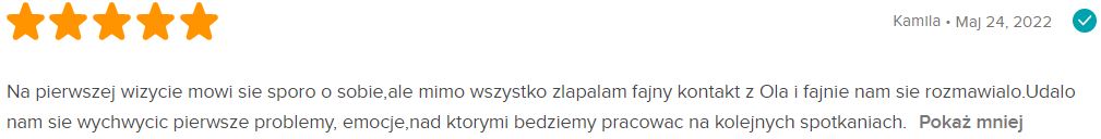 Opinia Kamili o psycholog Oli Muller